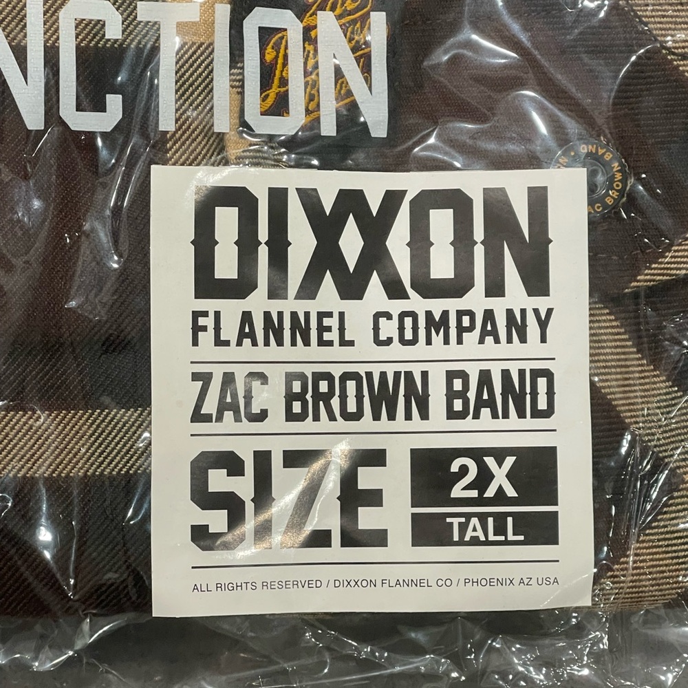 Dixxon Flannel Company Zac Brown Band Men’s 2X Tall Shirt